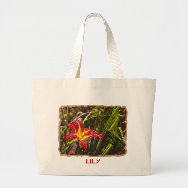 Yesterday Lily After The Rain Large Tote Bag (Front)