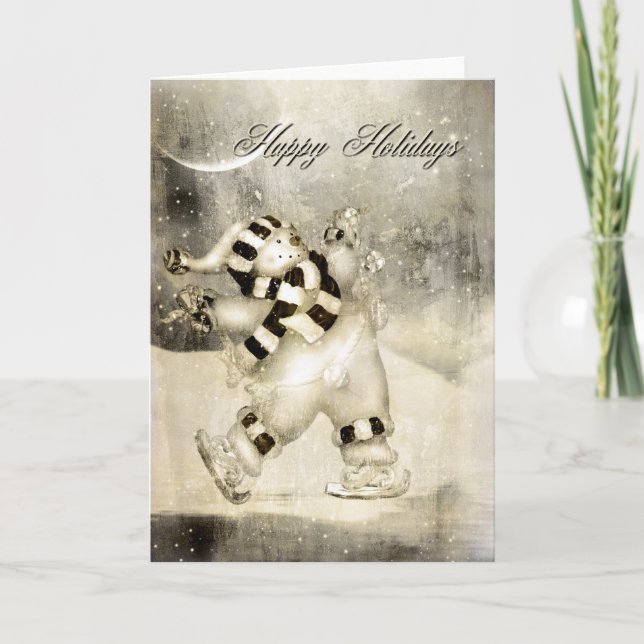 Yesterday's Snowman Holiday Card (Front)