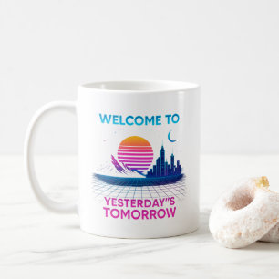 Yesterday's Tomorrow - Retro Synthwave Design Coffee Mug