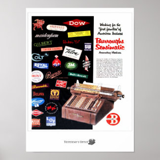Yesterday'sOffice Burroughs Accounting Machines Poster