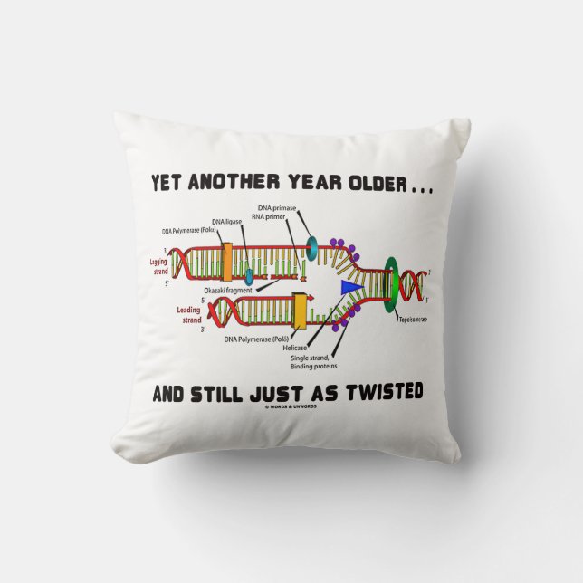 Yet Another Year Older Still Just As Twisted DNA Cushion (Front)