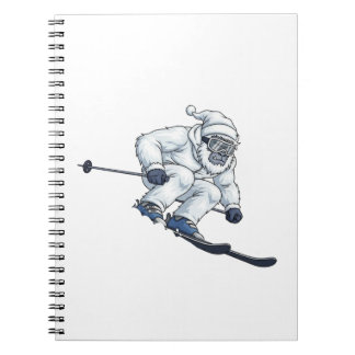 Yeti Abominable Snowman Skiing Funny Holiday Notebook
