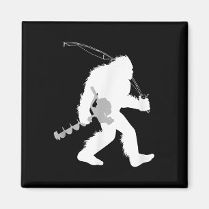 Yeti Bigfoot Ice Fishing , Black, Small, Mens, Sho Magnet