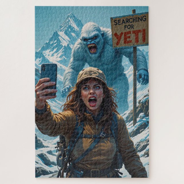 Yeti Bigfoot Sasquatch Selfie Mount Everest Jigsaw Puzzle (Vertical)