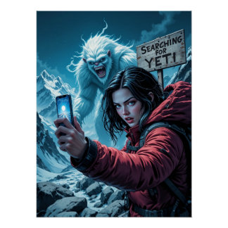 Yeti Bigfoot Sasquatch Selfie Poster