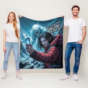 Yeti Bigfoot Sasquatch Selfie Search Team Fleece Blanket