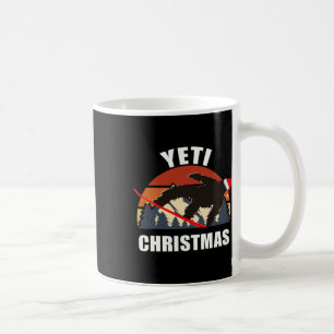 Yeti Christmas - Bigfoot Snowboarding Wearing Red Coffee Mug