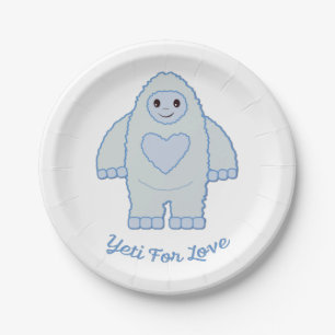 Yeti for Love Paper Plate