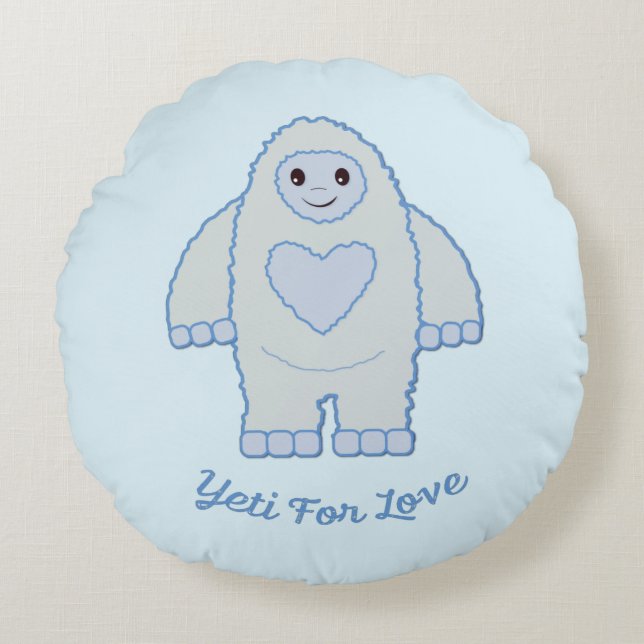 Yeti for Love  Round Cushion (Front)