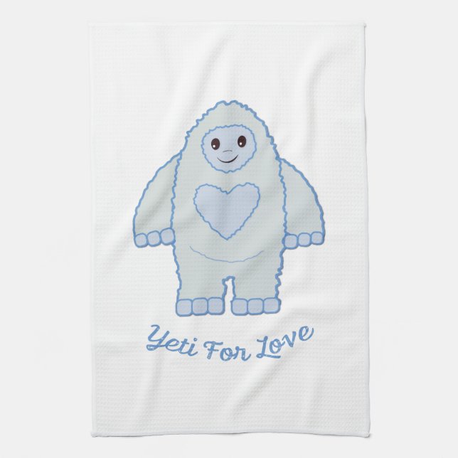 Yeti for Love Tea Towel (Vertical)