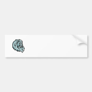 Yeti Head Mascot Bumper Sticker