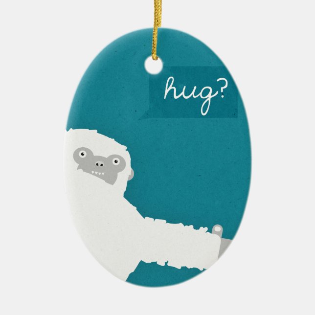 Yeti Hug Ceramic Tree Decoration (Front)