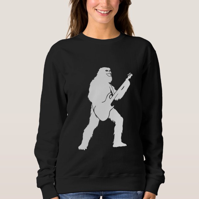 Yeti Jamming With Electric Guitar Silhouette Sweatshirt (Front)