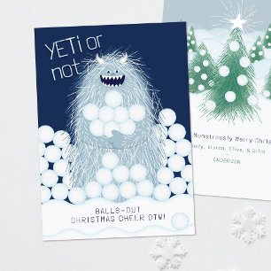 Yeti or Not Balls-Out Christmas Cheer Holiday Card