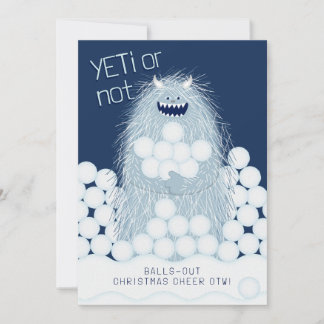 Yeti or Not Balls-Out Christmas Cheer Holiday Card