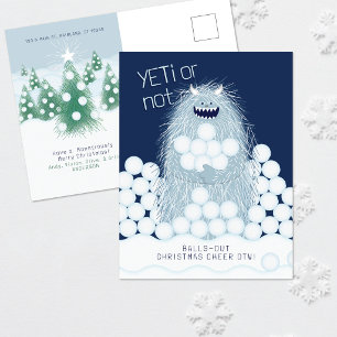 Yeti or Not Balls-Out Christmas Cheer Holiday Postcard