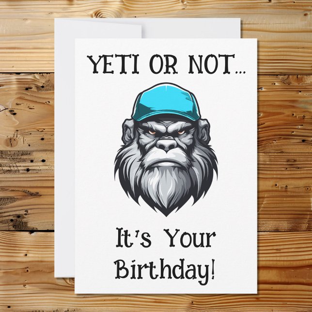 Yeti Sasquatch Bigfoot Grandpa Character  Holiday Card (Creator Uploaded)