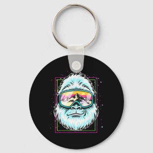 Yeti Ski Instructor Shirt, Mountain Snowman Skiing Key Ring