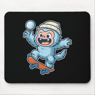 Yeti Snowll Skateboard Fun  Mouse Pad