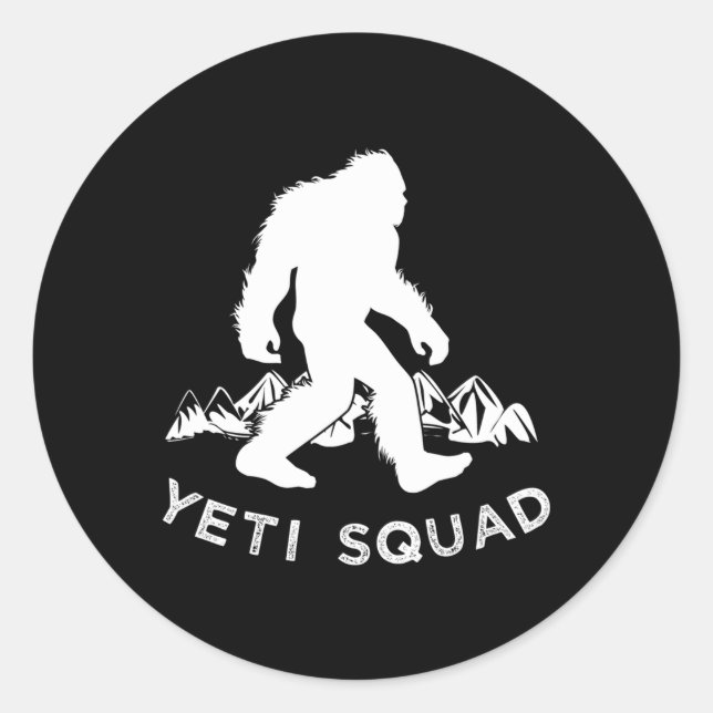 Yeti Squad Mountain Snow Classic Round Sticker (Front)