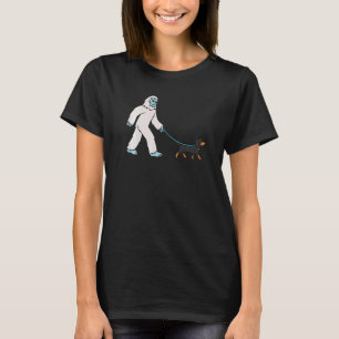 Yeti Walking Dachshund Cryptozoology Dog T-Shirt