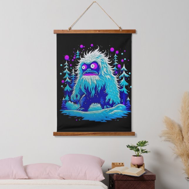 Yeti Winter Wonderland Hanging Tapestry (Bedroom)