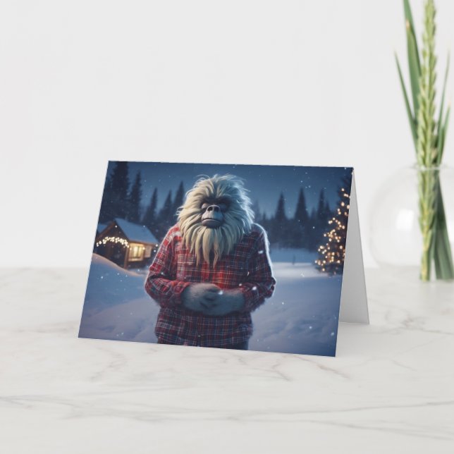 Yeti With a Message  Holiday Card (Front)