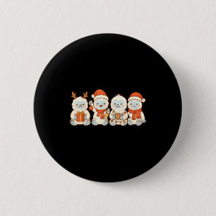 Yetis Kids Boys Girls Christmas Yetis  6 Cm Round Badge