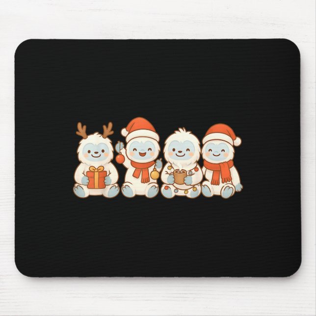 Yetis Kids Boys Girls Christmas Yetis  Mouse Pad (Front)