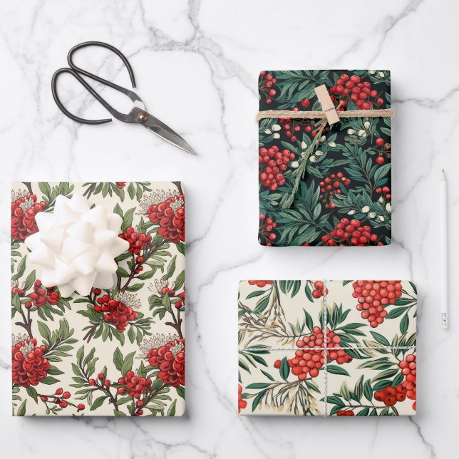 Yew Berry  Wrapping Paper Sheet (Front)