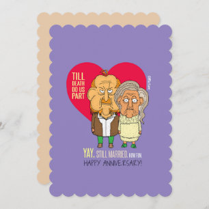 Yey, still married - anniversary couple cartoon card