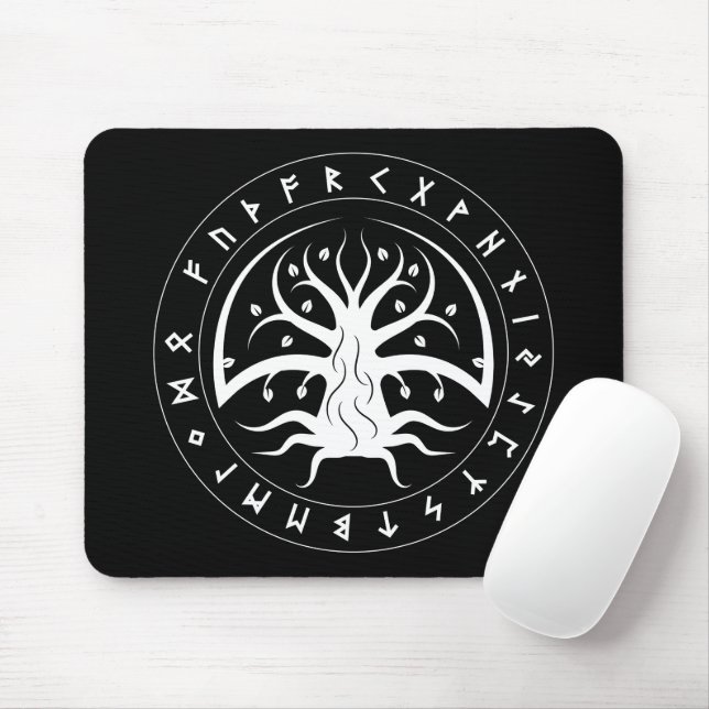 Yggdrasil Circle Runes Mouse Pad (With Mouse)