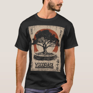 YGGDRASIL Norse World Tree Poster   Retro T-Shirt