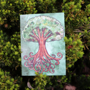 Yggdrasil Tree Norse Mythology Watercolor Card