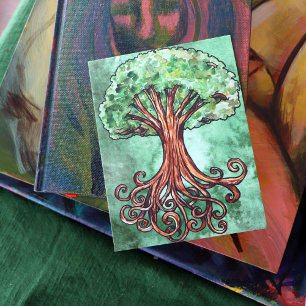 Yggdrasil Tree Norse Mythology Watercolor Postcard