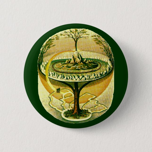 Yggdrasil, Tree Of Life 6 Cm Round Badge (Front)
