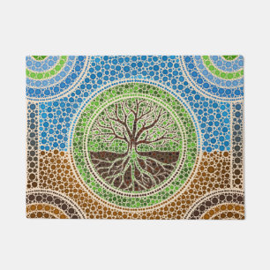 Yggdrasil- Tree of life Dot Art #1 Doormat