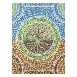 Yggdrasil- Tree of life Dot Art #1 Tablecloth