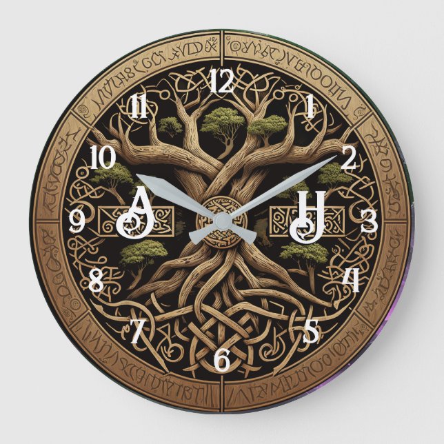 Yggdrasil Viking Tree of Life Large Clock (Front)