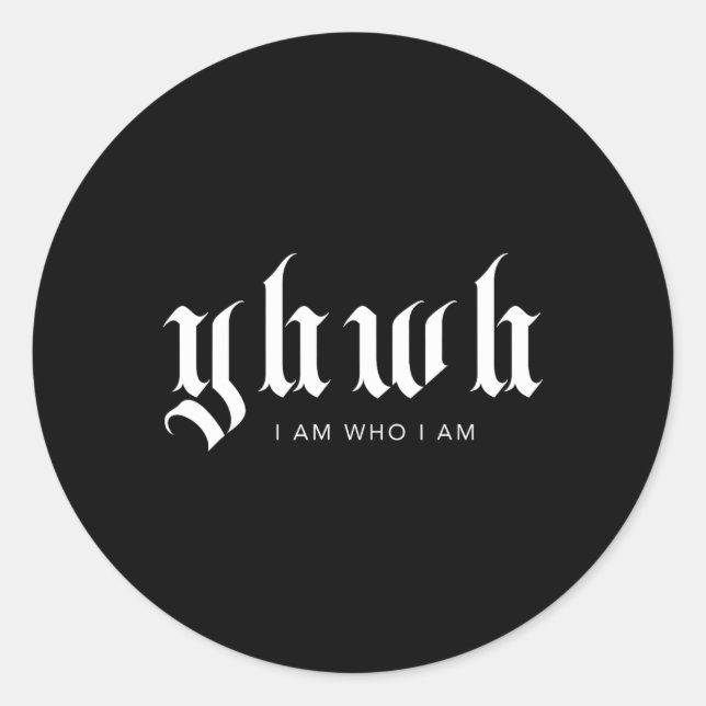 Yhwh Christian Streetwear Aesthetic Bible Scriptur Classic Round Sticker (Front)