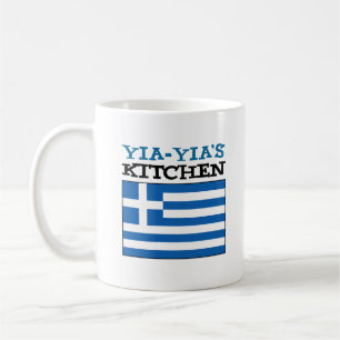 Yia-Yia's Kitchen Flag Of Greece Coffee Mug