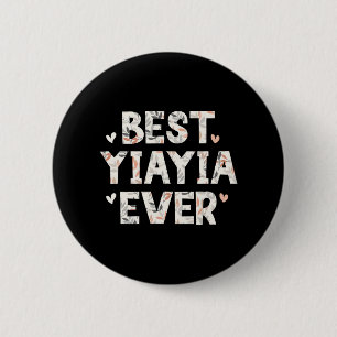 Yiayia Ever Floral Family Love Hearts Yia-yia 6 Cm Round Badge
