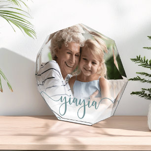 Yiayia   Grandma Script Overlay Photo Block