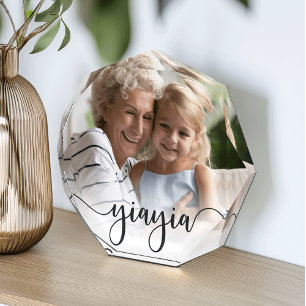 Yiayia   Grandma Script Overlay Photo Block