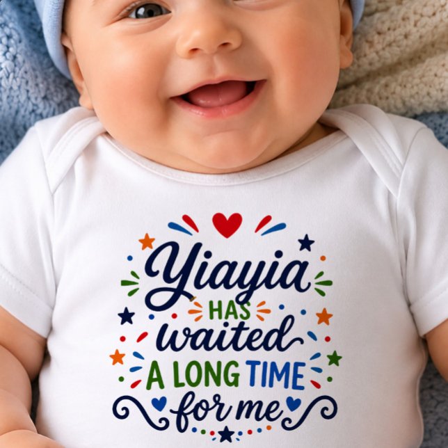 Yiayia Has Waited Long Time Baby Bodysuit (Creator Uploaded)