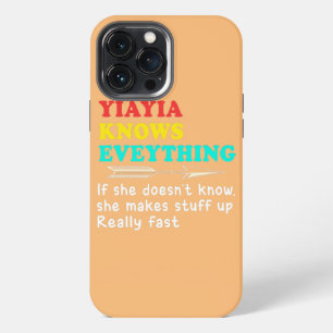 Yiayia Knows Everything Best Yiayia Mother's Day iPhone 13 Pro Max Case