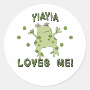 YiaYia Loves Me Frog Classic Round Sticker
