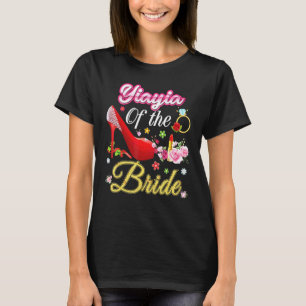 Yiayia Of The Bride Happy Wedding Flower Pink Shoe T-Shirt