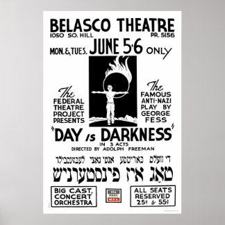 Yiddish Anti-  Play 1939 WPA Poster