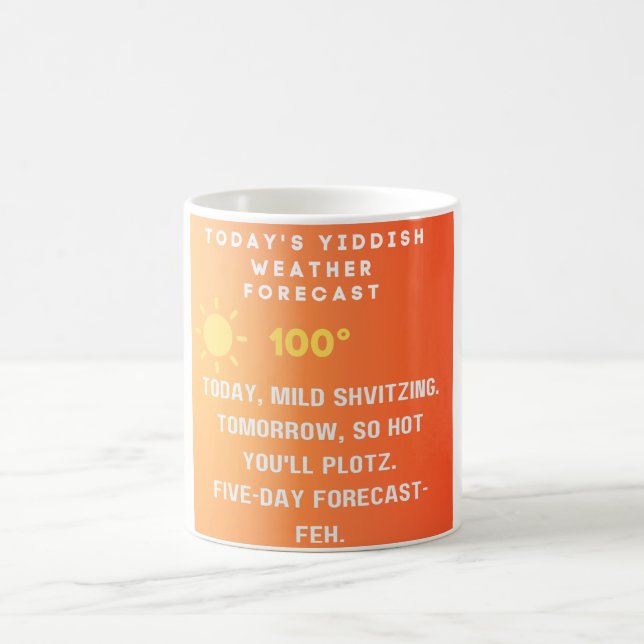 Yiddish Weather Forecast  Coffee Mug (Center)